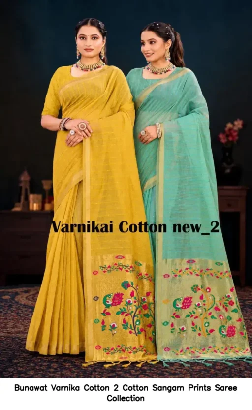 Bunawat Varnika Cotton 2 Cotton Sangam Prints Saree Collection