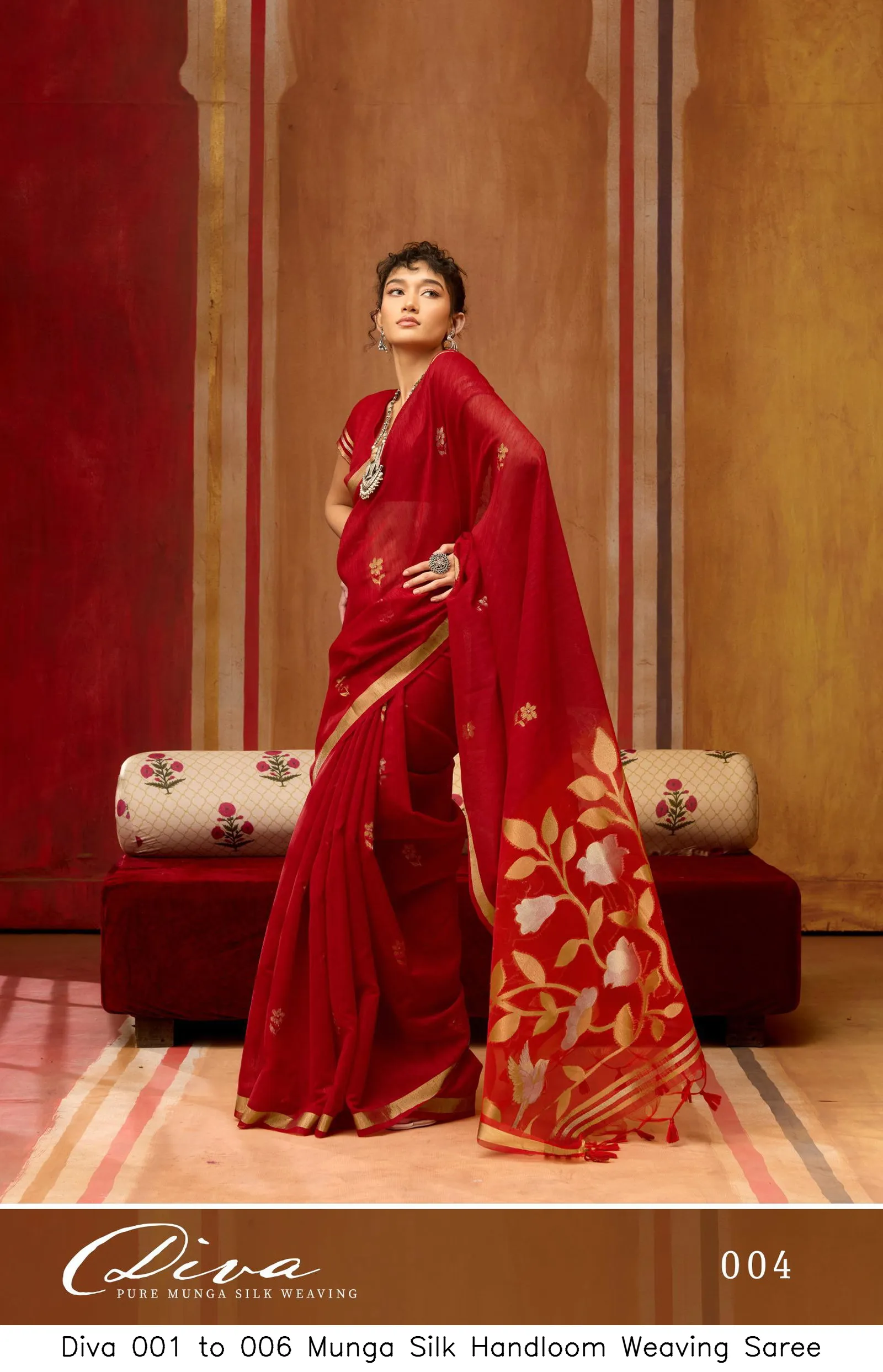 Diva 001 to 006 Munga Silk Handloom Weaving Saree - Image 5