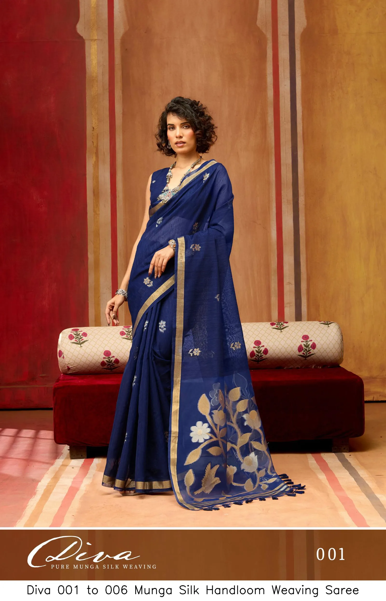 Diva 001 to 006 Munga Silk Handloom Weaving Saree - Image 6