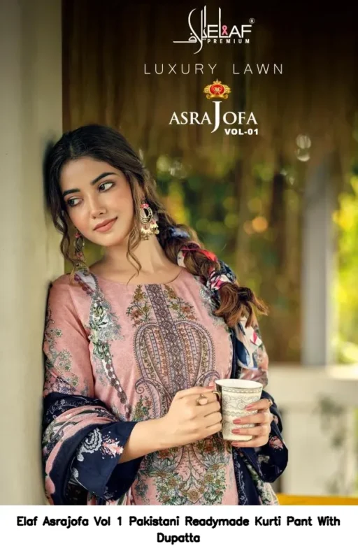 Elaf Asrajofa Vol 1 Pakistani Readymade Kurti Pant With Dupatta