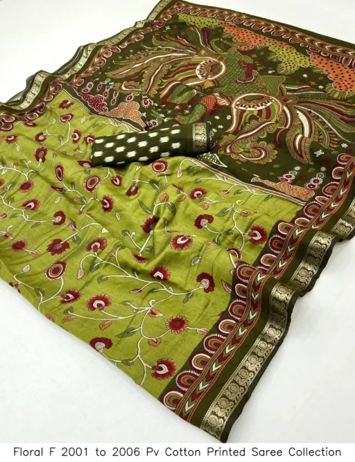 Floral F 2001 to 2006 Pv Cotton Printed Saree Collection