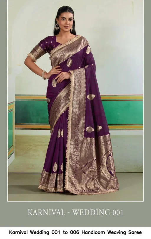 Karnival Wedding 001 to 006 Handloom Weaving Saree