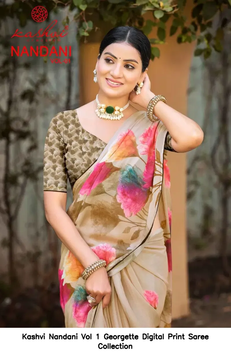 Kashvi Nandani Vol 1 Georgette Digital Print Saree Collection