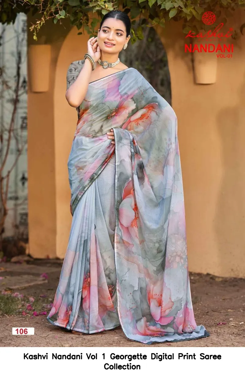 Kashvi Nandani Vol 1 Georgette Digital Print Saree Collection - Image 10