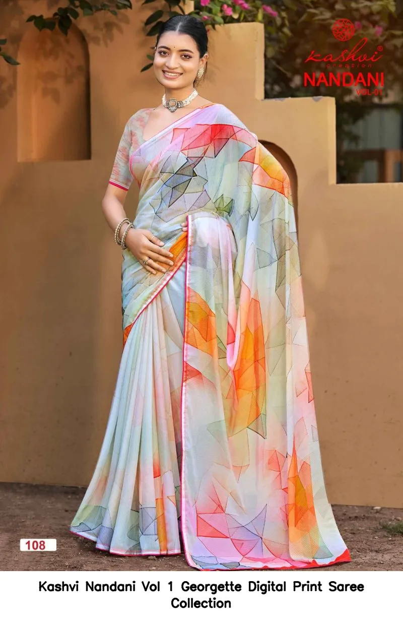 Kashvi Nandani Vol 1 Georgette Digital Print Saree Collection - Image 2