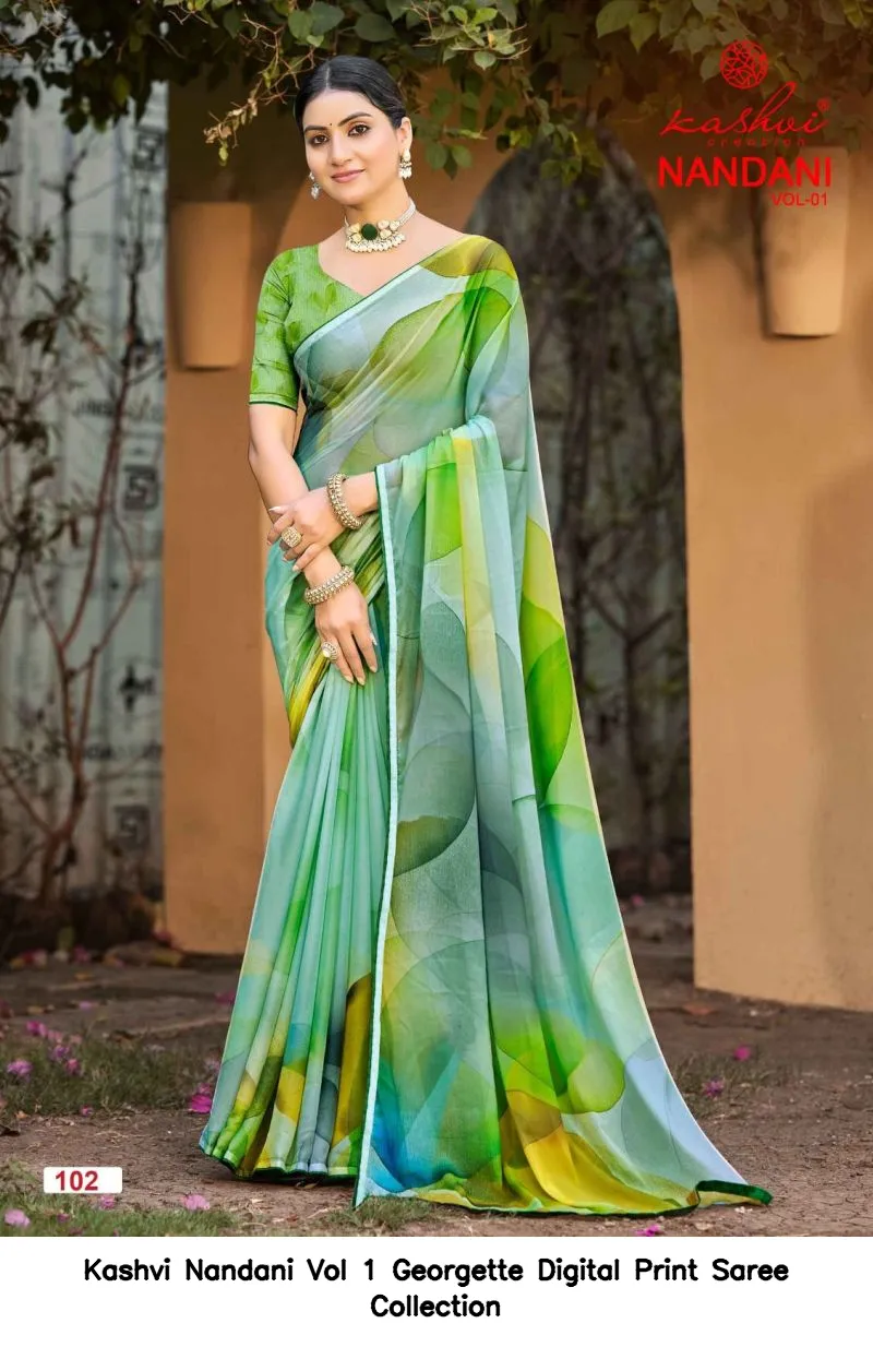 Kashvi Nandani Vol 1 Georgette Digital Print Saree Collection - Image 4