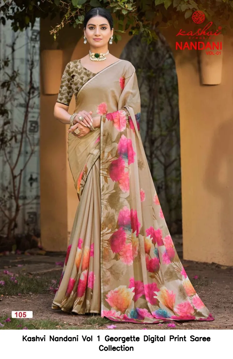 Kashvi Nandani Vol 1 Georgette Digital Print Saree Collection - Image 6