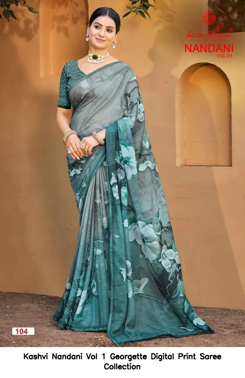 Kashvi Nandani Vol 1 Georgette Digital Print Saree Collection - Image 8