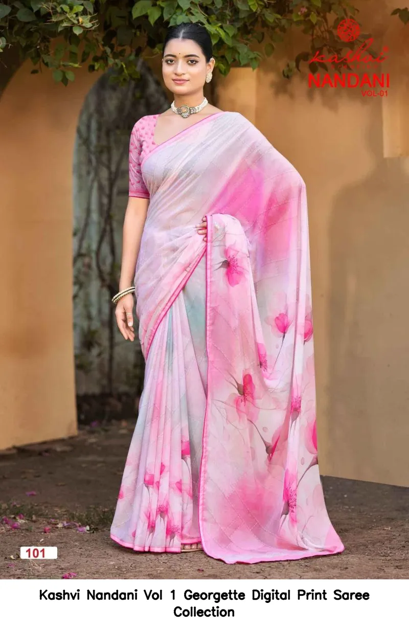 Kashvi Nandani Vol 1 Georgette Digital Print Saree Collection - Image 9