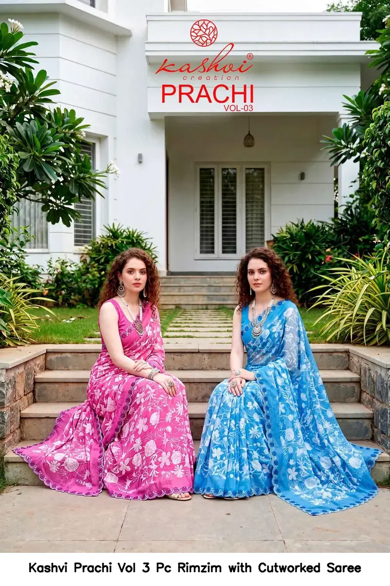 Kashvi Prachi Vol 3 Pc Rimzim with Cutworked Saree