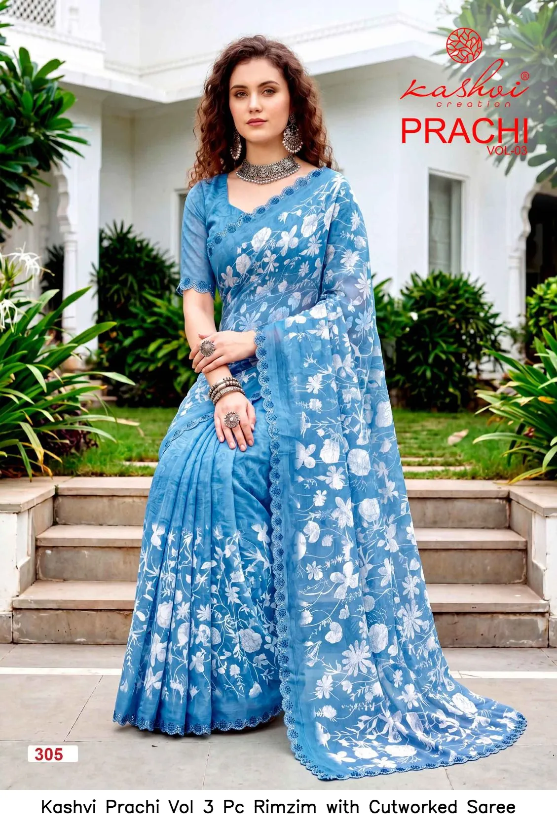 Kashvi Prachi Vol 3 Pc Rimzim with Cutworked Saree - Image 10