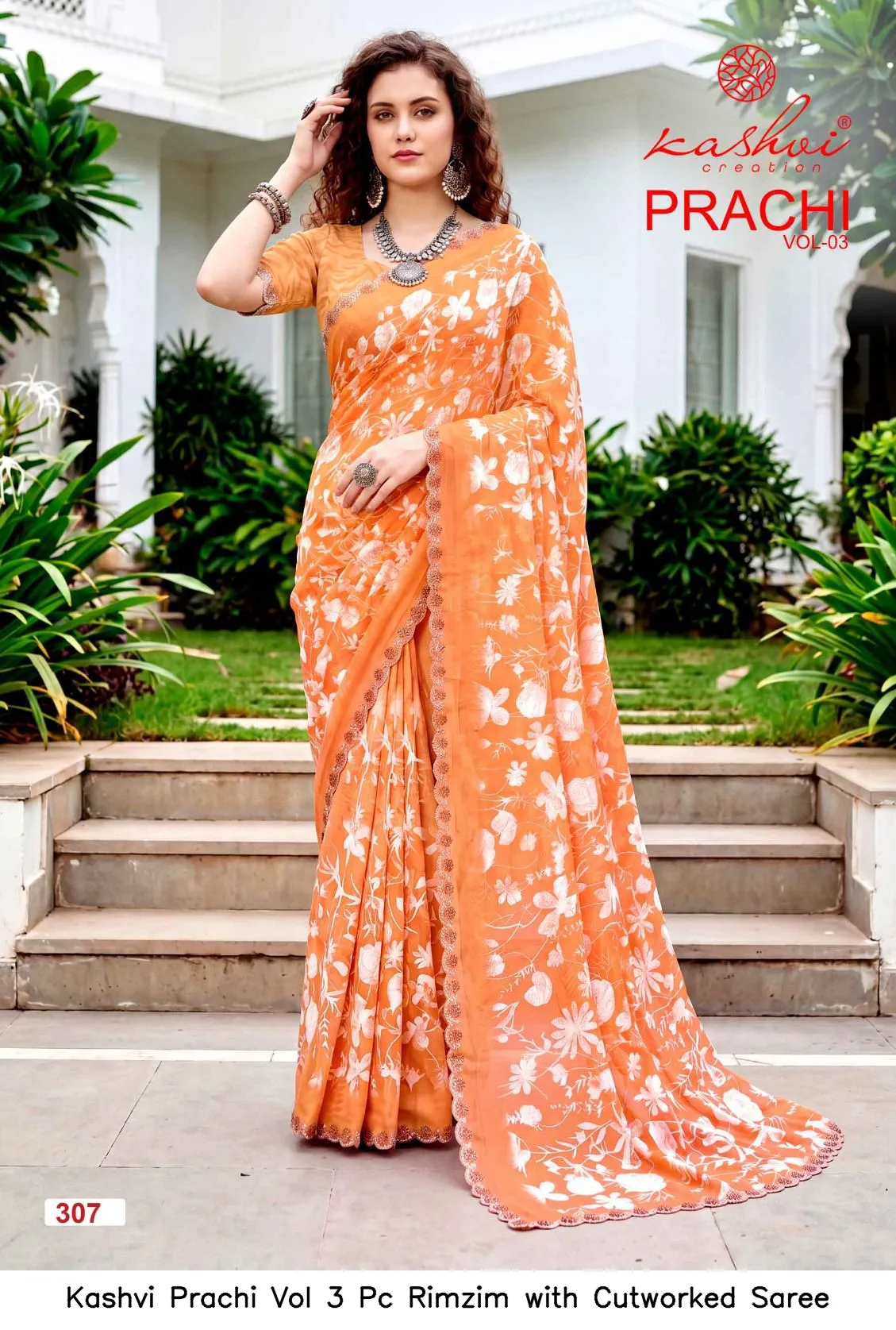 Kashvi Prachi Vol 3 Pc Rimzim with Cutworked Saree - Image 3