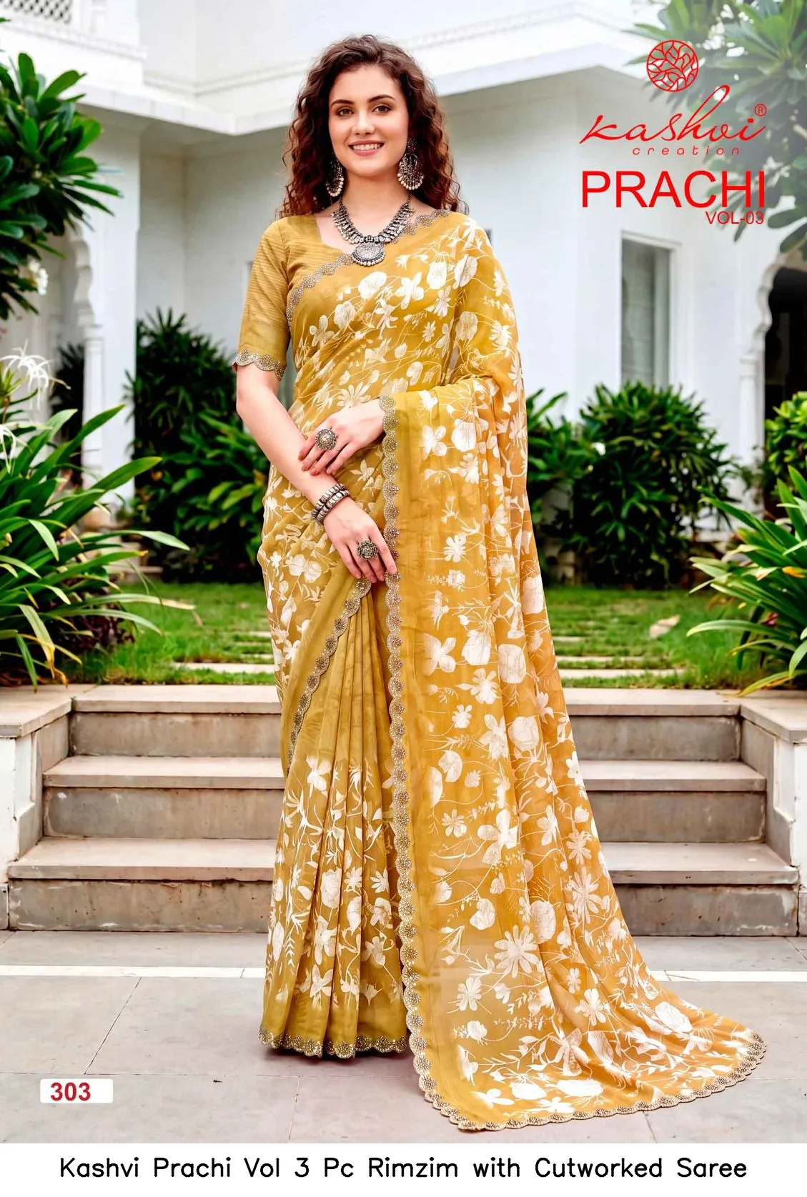 Kashvi Prachi Vol 3 Pc Rimzim with Cutworked Saree - Image 6