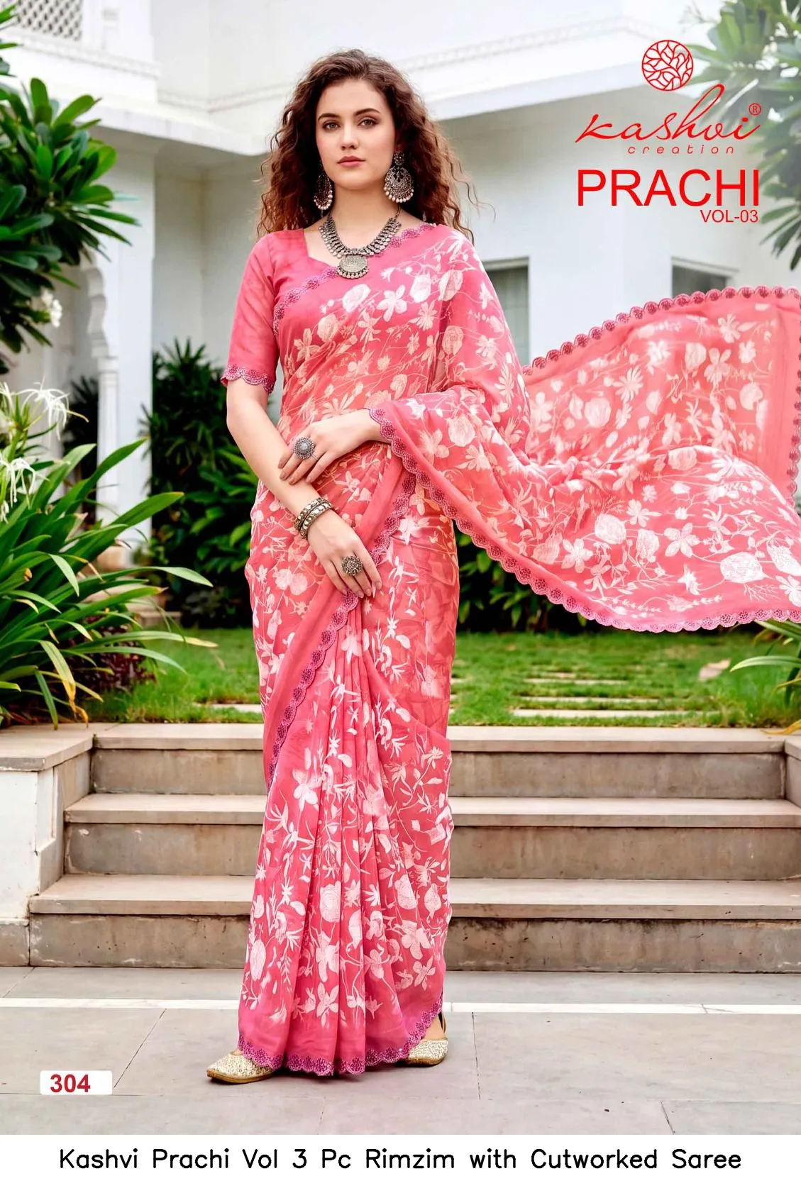 Kashvi Prachi Vol 3 Pc Rimzim with Cutworked Saree - Image 8