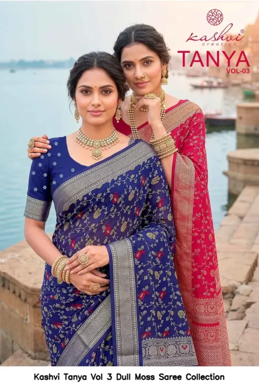 Kashvi Tanya Vol 3 Dull Moss Saree Collection