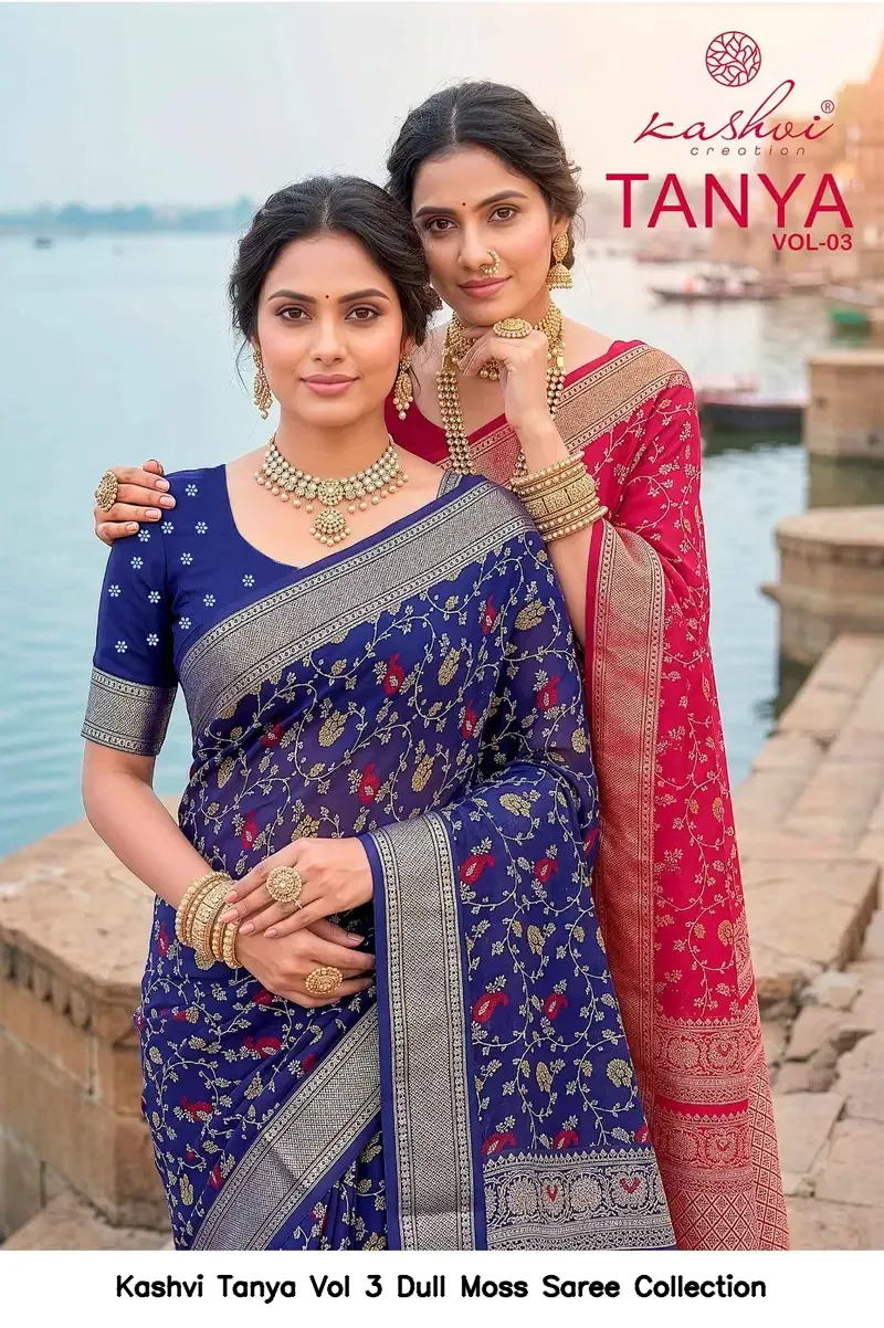 Kashvi Tanya Vol 3 Dull Moss Saree Collection