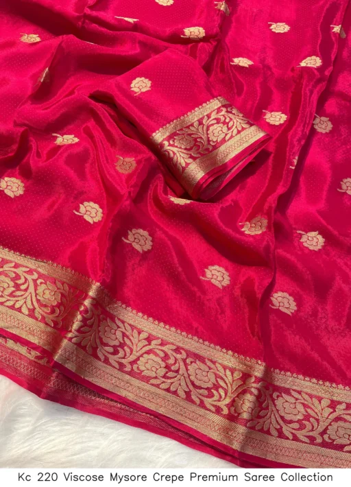 Kc 220 Viscose Mysore Crepe Premium Saree Collection