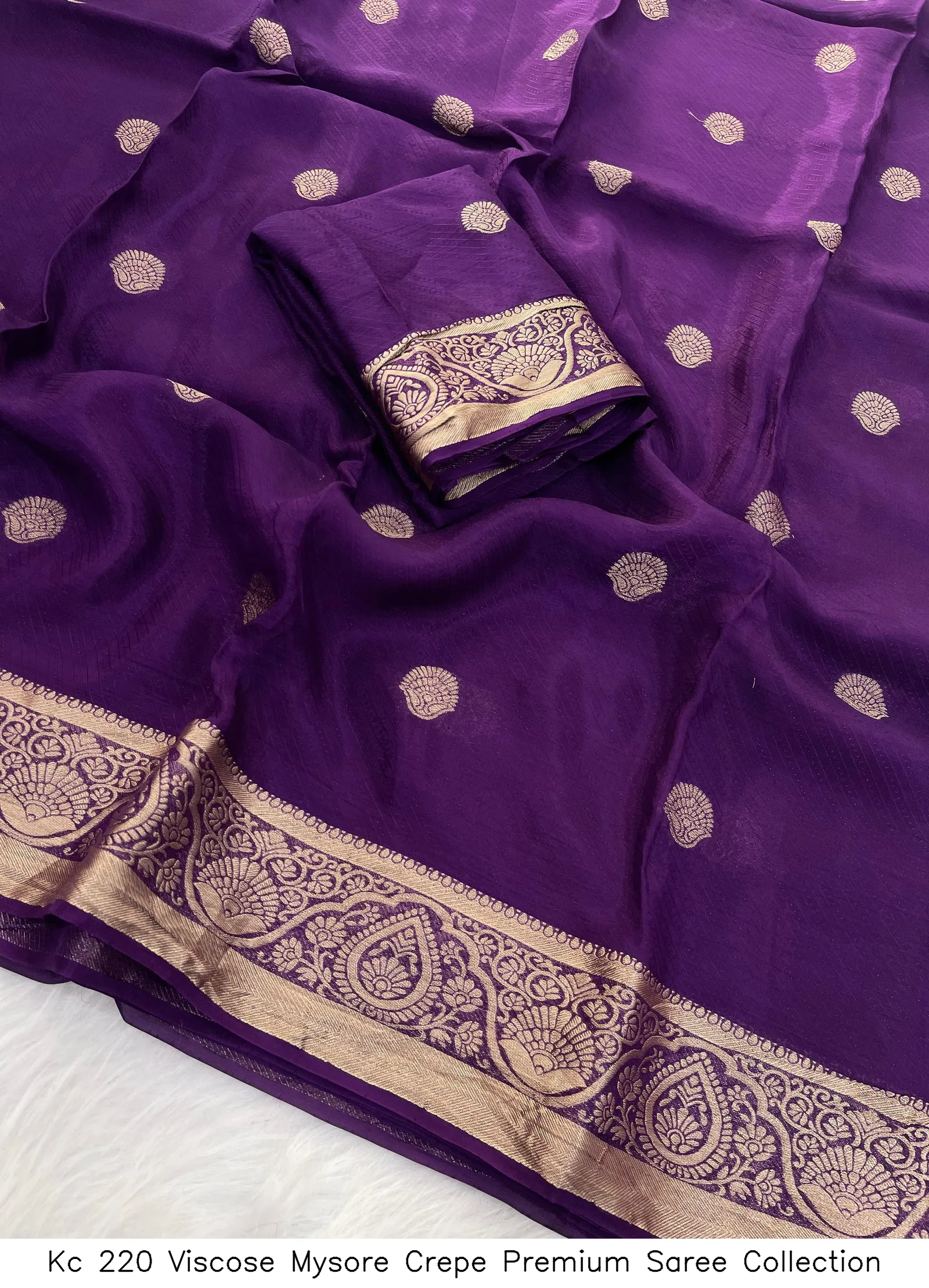 Kc 220 Viscose Mysore Crepe Premium Saree Collection - Image 2