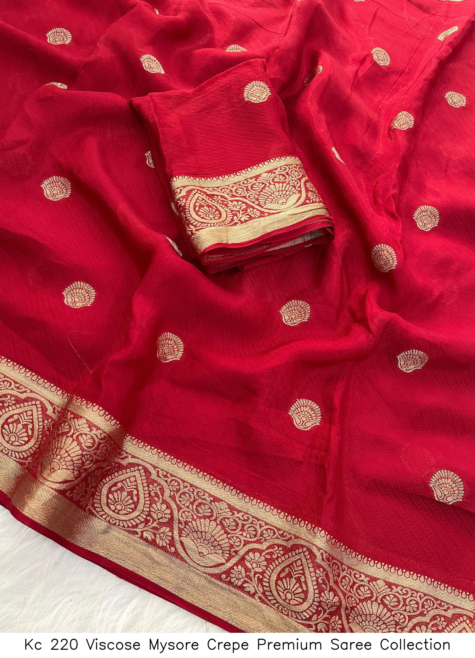 Kc 220 Viscose Mysore Crepe Premium Saree Collection - Image 3