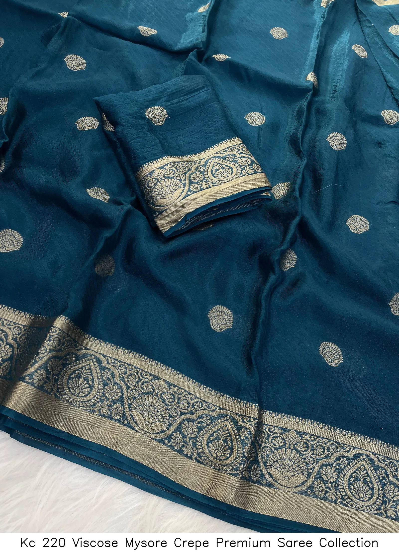 Kc 220 Viscose Mysore Crepe Premium Saree Collection - Image 4