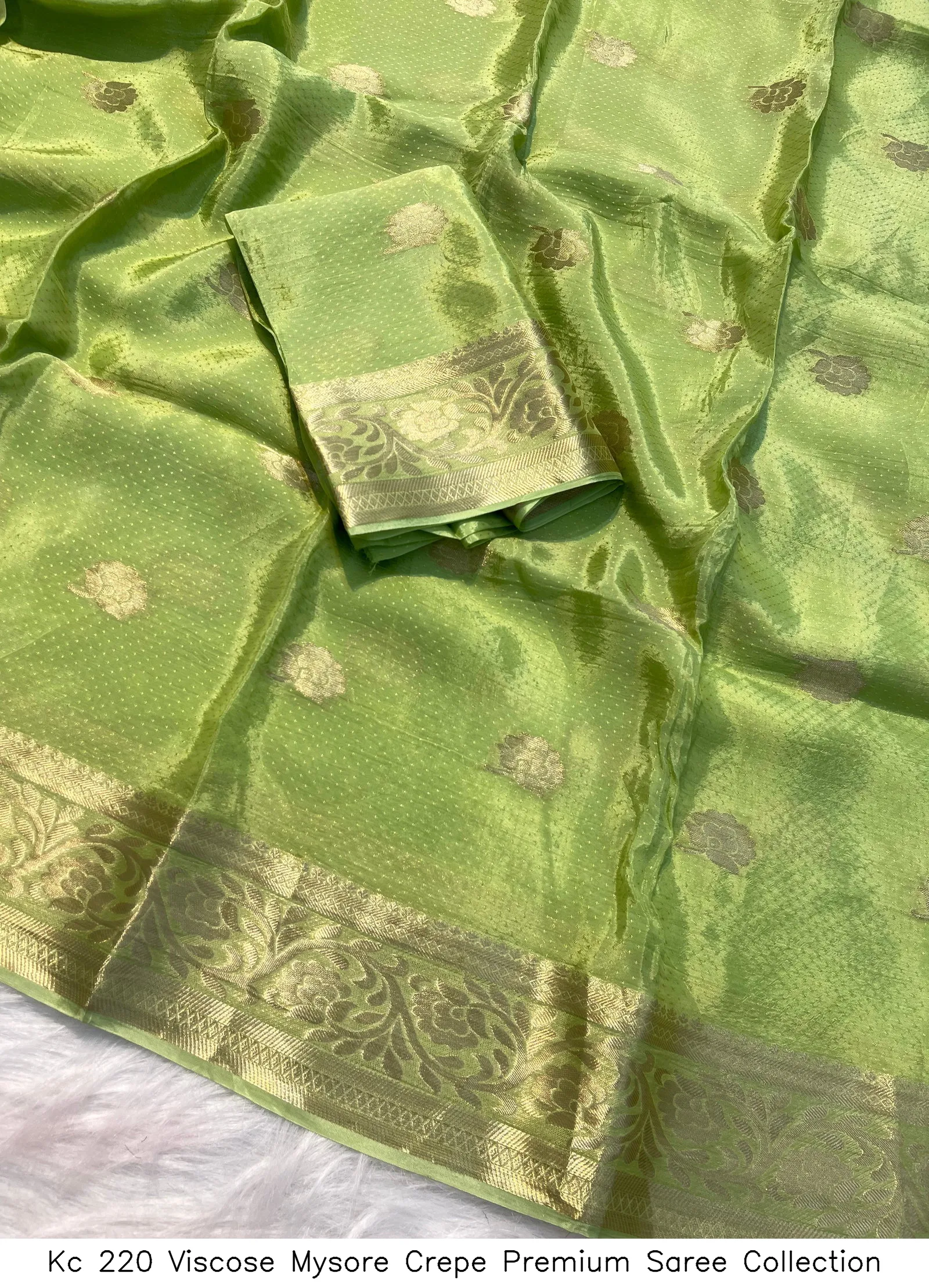 Kc 220 Viscose Mysore Crepe Premium Saree Collection - Image 5