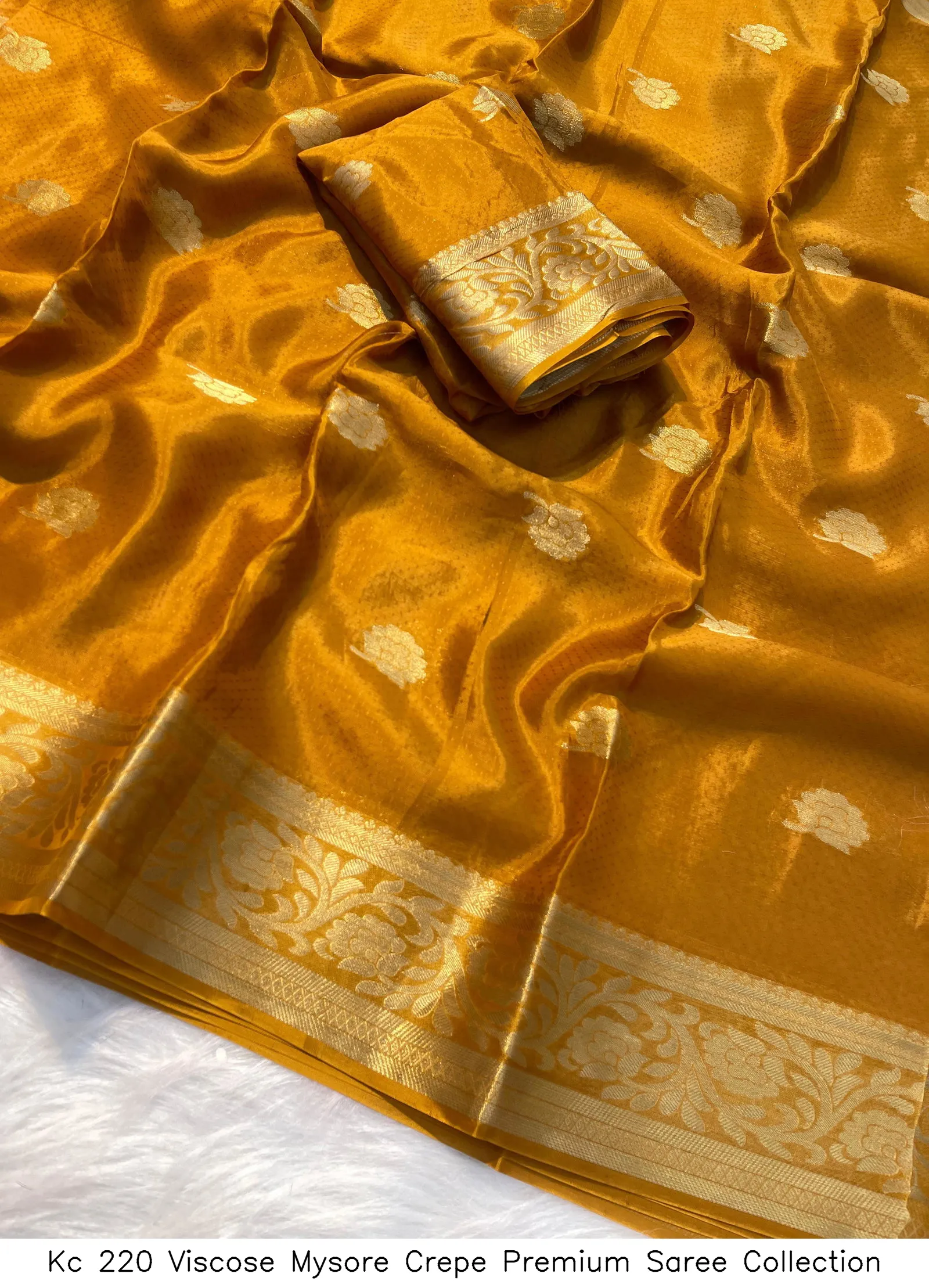 Kc 220 Viscose Mysore Crepe Premium Saree Collection - Image 6