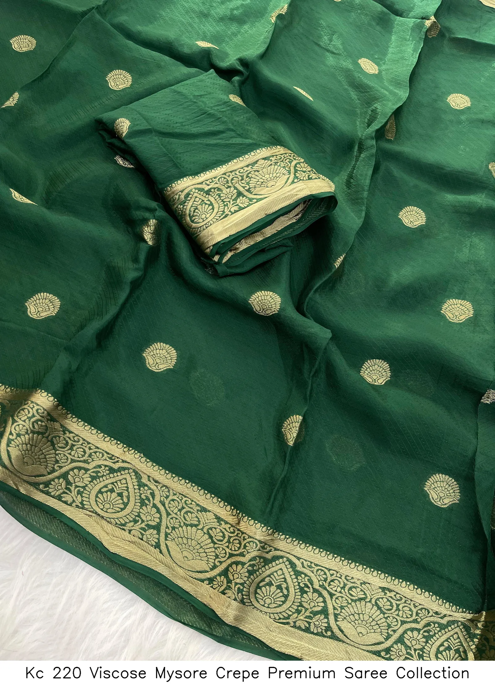 Kc 220 Viscose Mysore Crepe Premium Saree Collection - Image 7