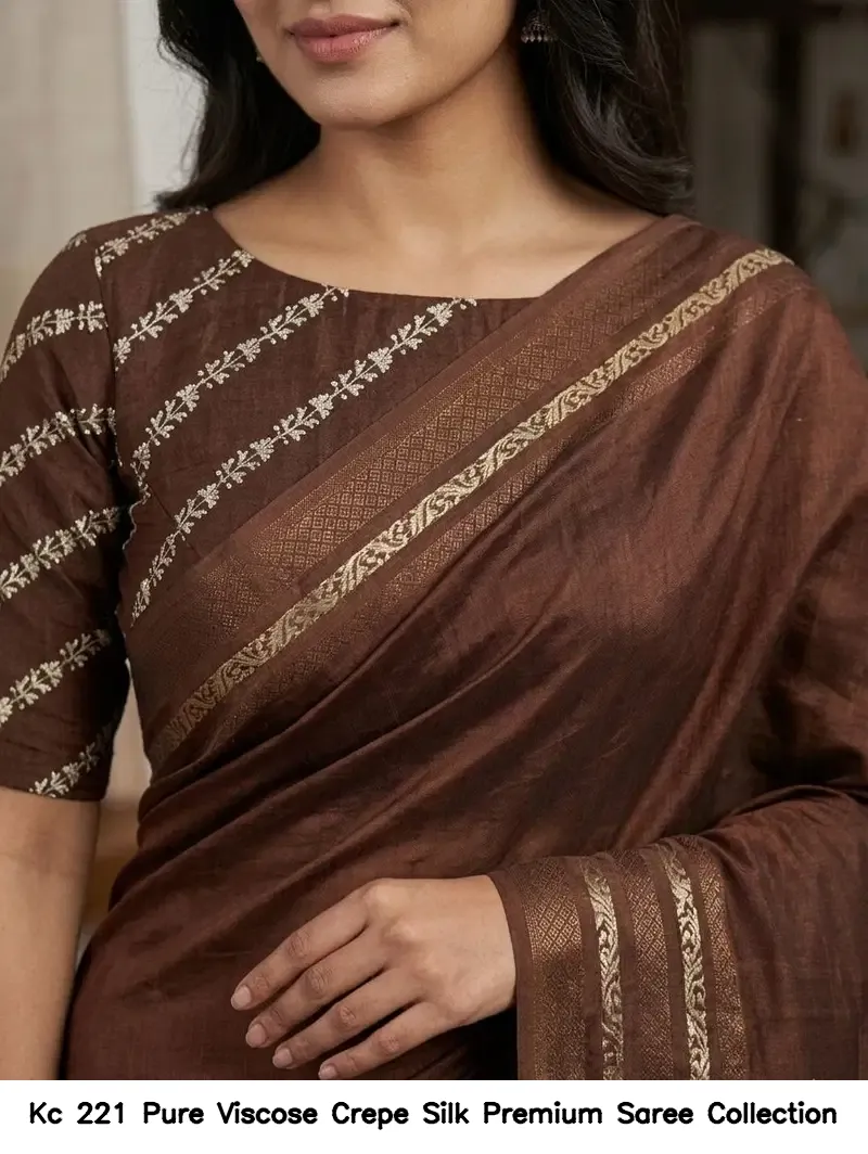 Kc 221 Pure Viscose Crepe Silk Premium Saree Collection