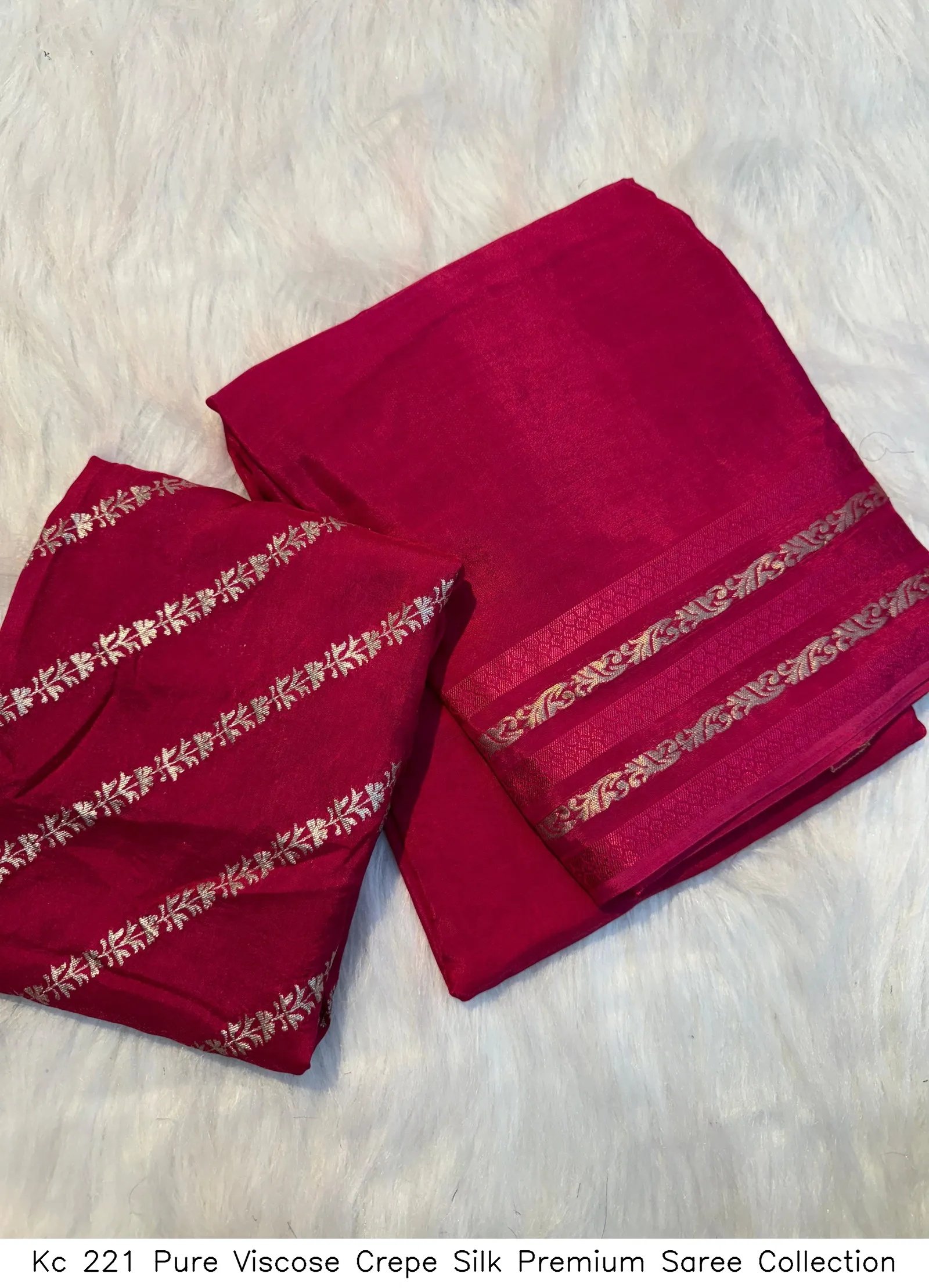 Kc 221 Pure Viscose Crepe Silk Premium Saree Collection - Image 2