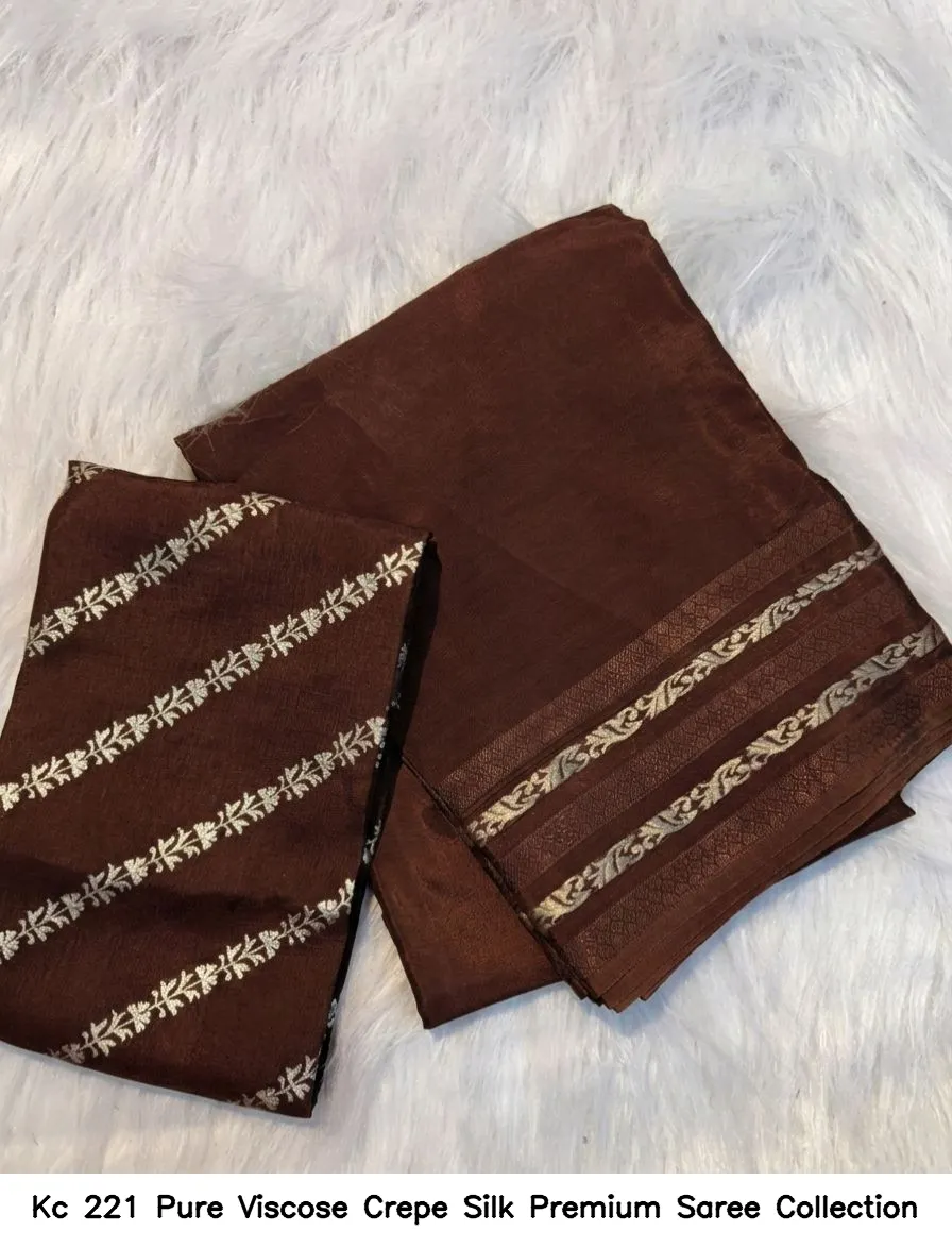 Kc 221 Pure Viscose Crepe Silk Premium Saree Collection - Image 7