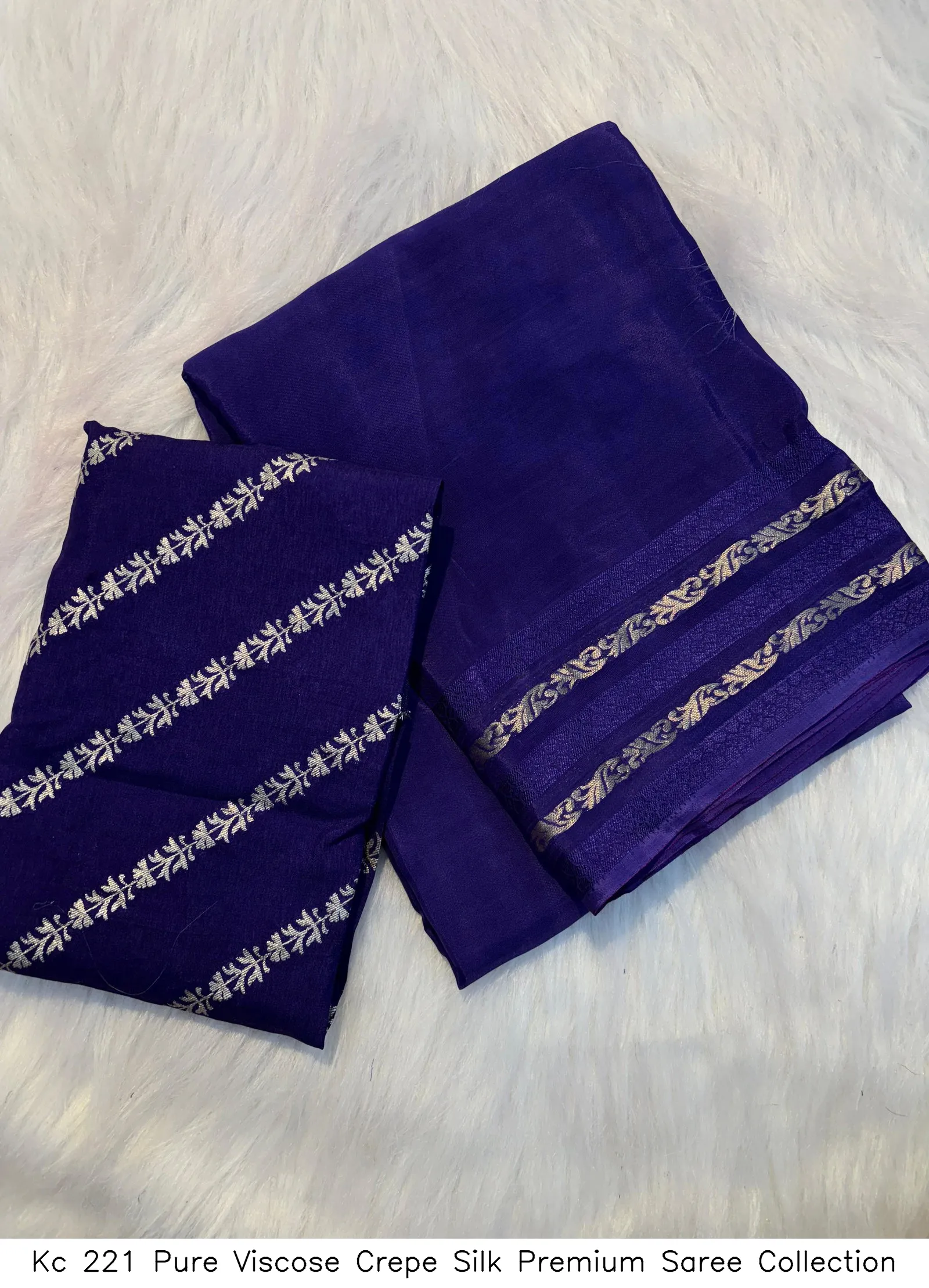 Kc 221 Pure Viscose Crepe Silk Premium Saree Collection - Image 8