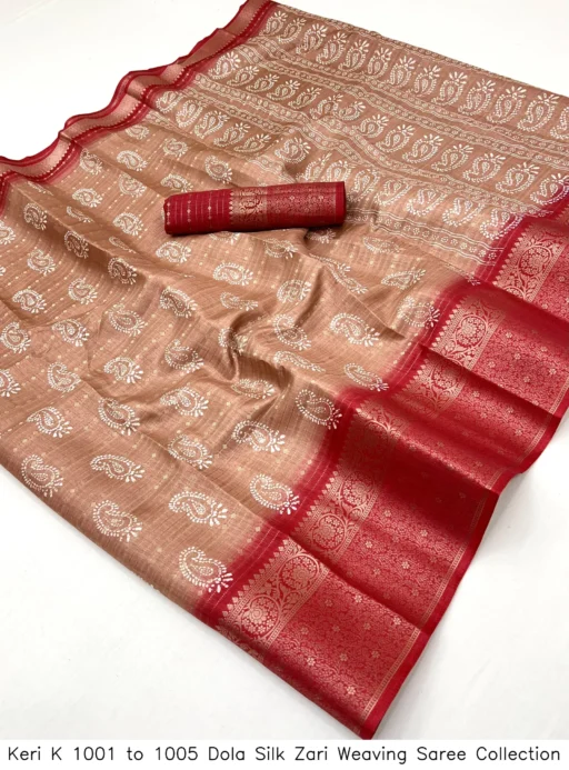 Keri K 1001 to 1005 Dola Silk Zari Weaving Saree Collection