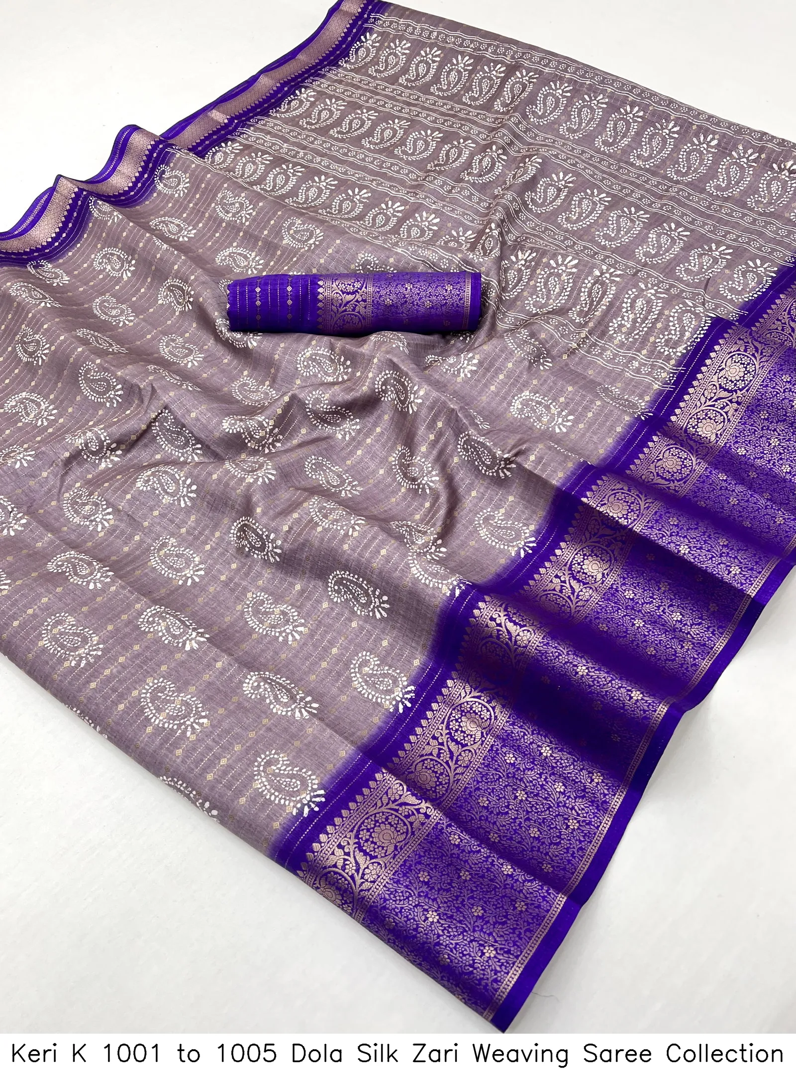 Keri K 1001 to 1005 Dola Silk Zari Weaving Saree Collection - Image 3