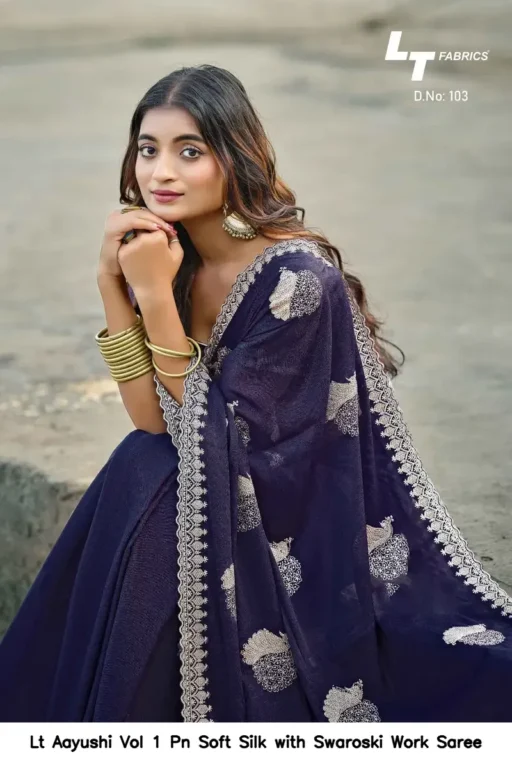 Lt Aayushi Vol 1 Pn Soft Silk with Swaroski Work Saree