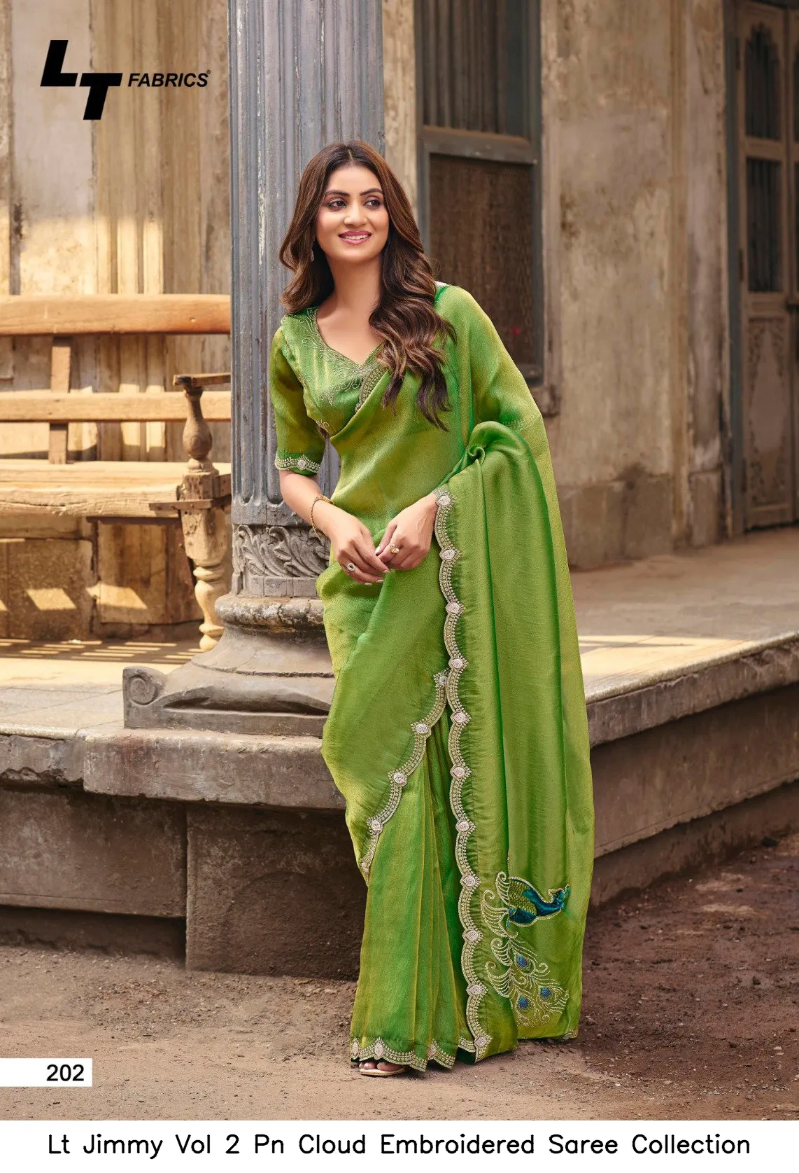 Lt Jimmy Vol 2 Pn Cloud Embroidered Saree Collection - Image 3