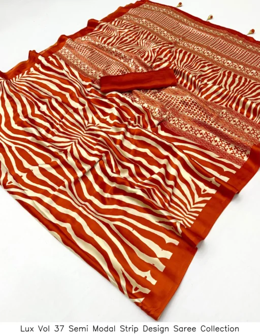 Lux Vol 37 Semi Modal Strip Design Saree Collection