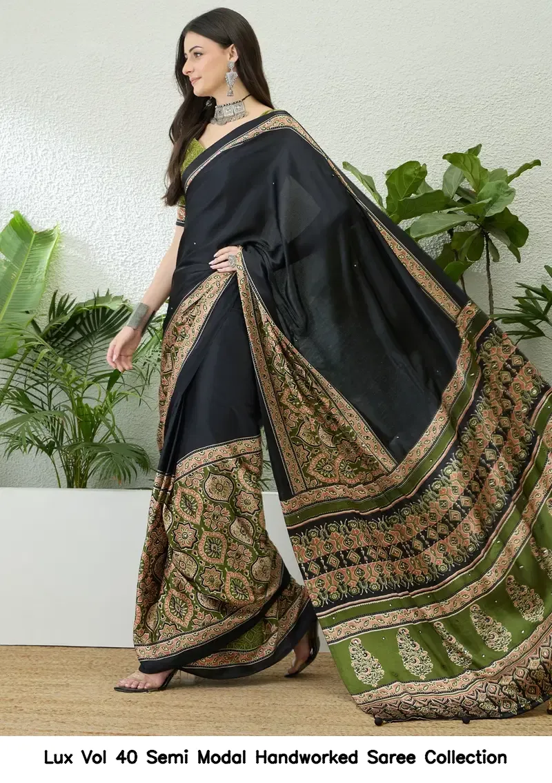 Lux Vol 40 Semi Modal Handworked Saree Collection