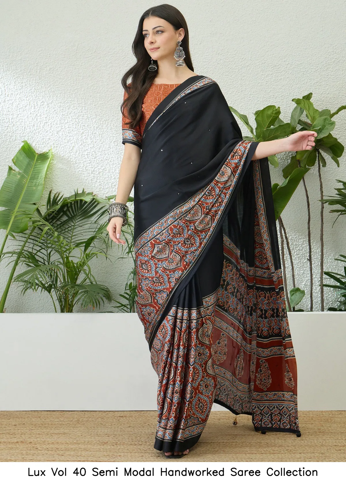 Lux Vol 40 Semi Modal Handworked Saree Collection - Image 2