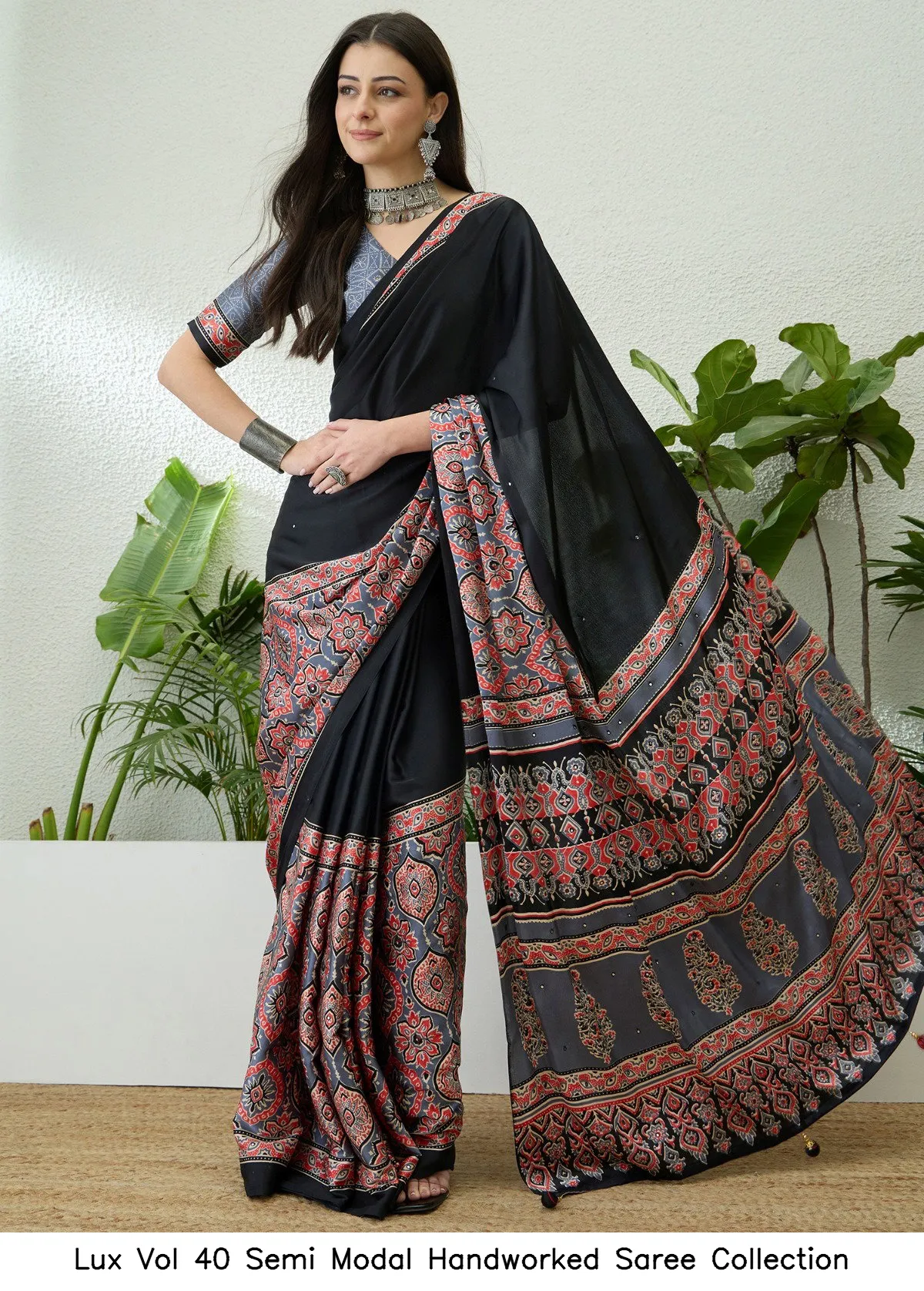 Lux Vol 40 Semi Modal Handworked Saree Collection - Image 3