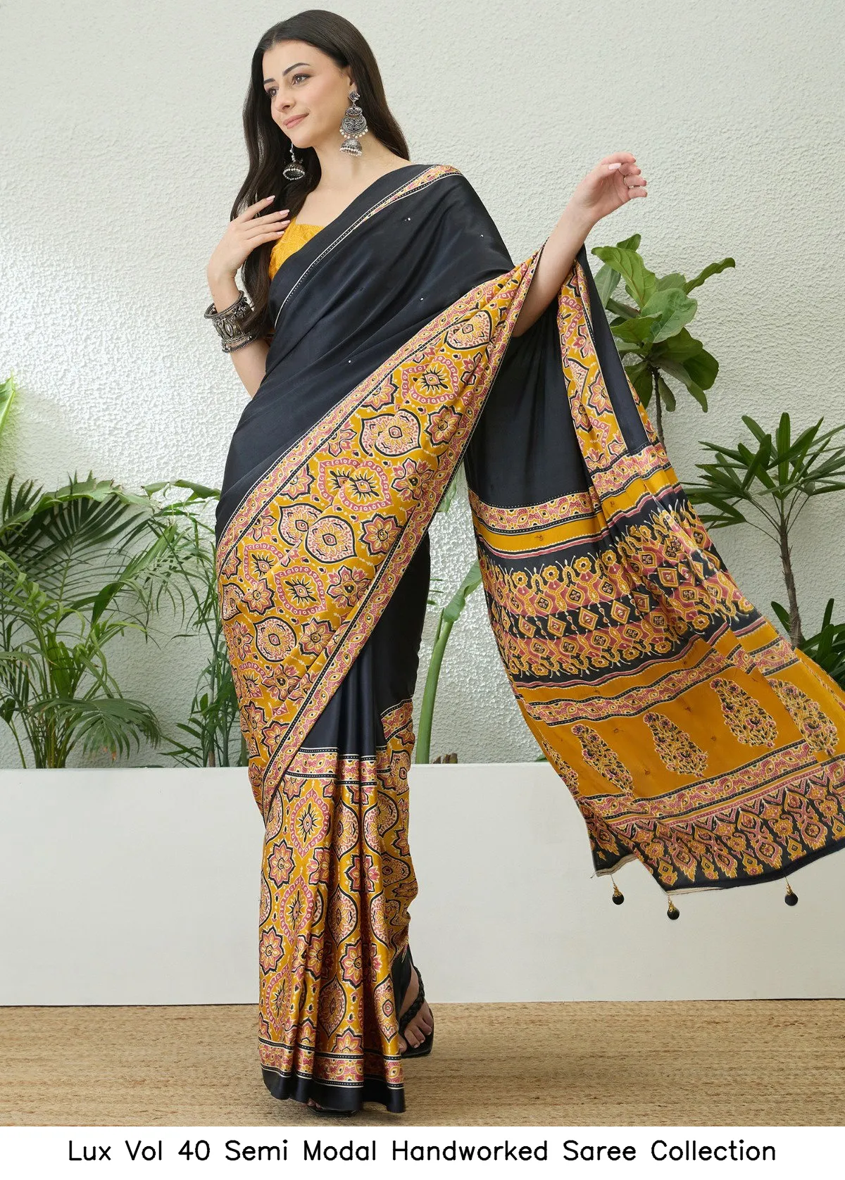 Lux Vol 40 Semi Modal Handworked Saree Collection - Image 4