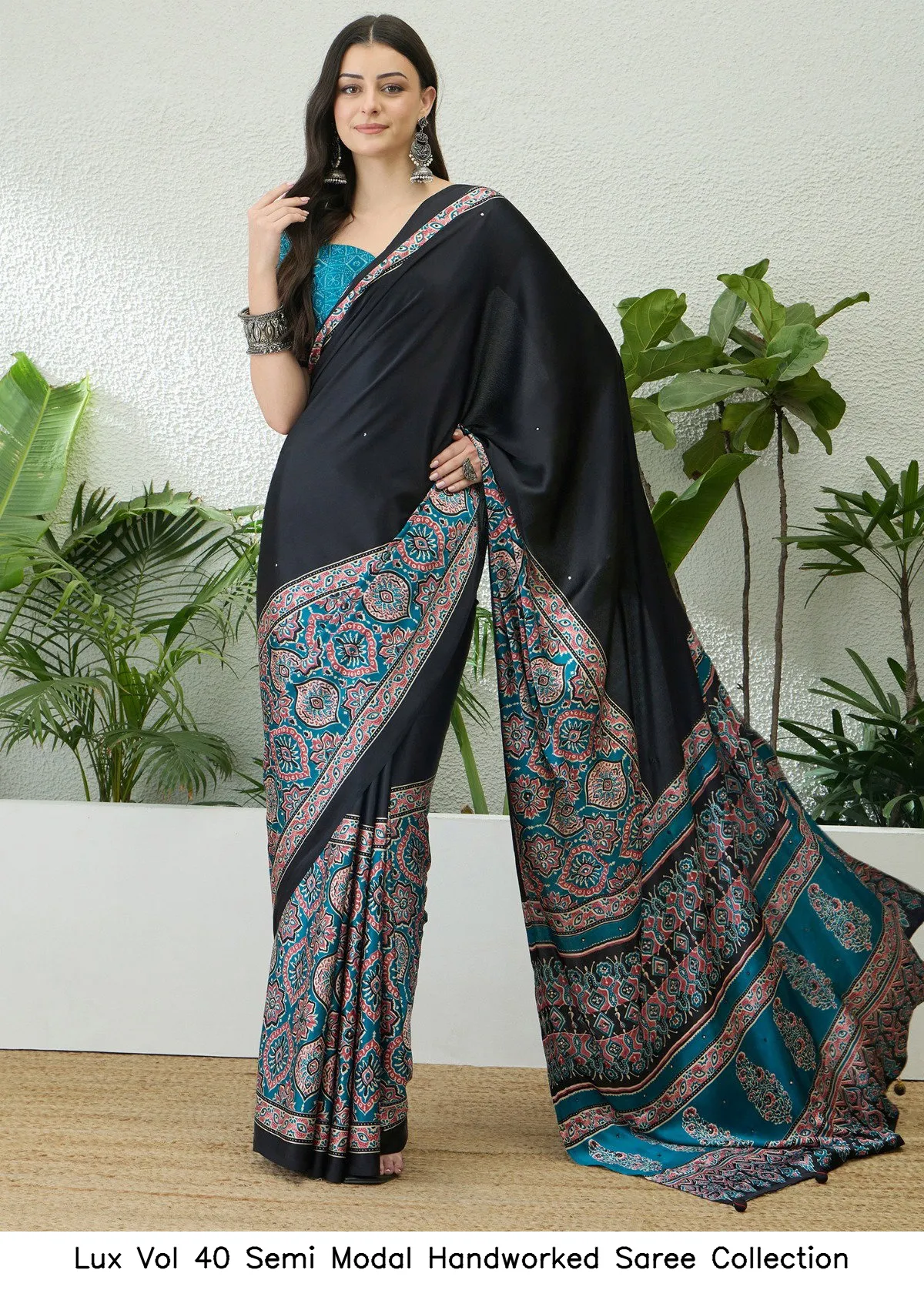Lux Vol 40 Semi Modal Handworked Saree Collection - Image 5