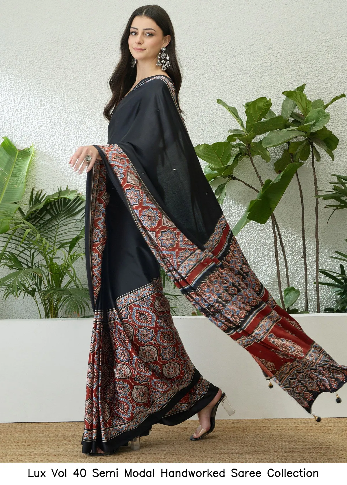 Lux Vol 40 Semi Modal Handworked Saree Collection - Image 7