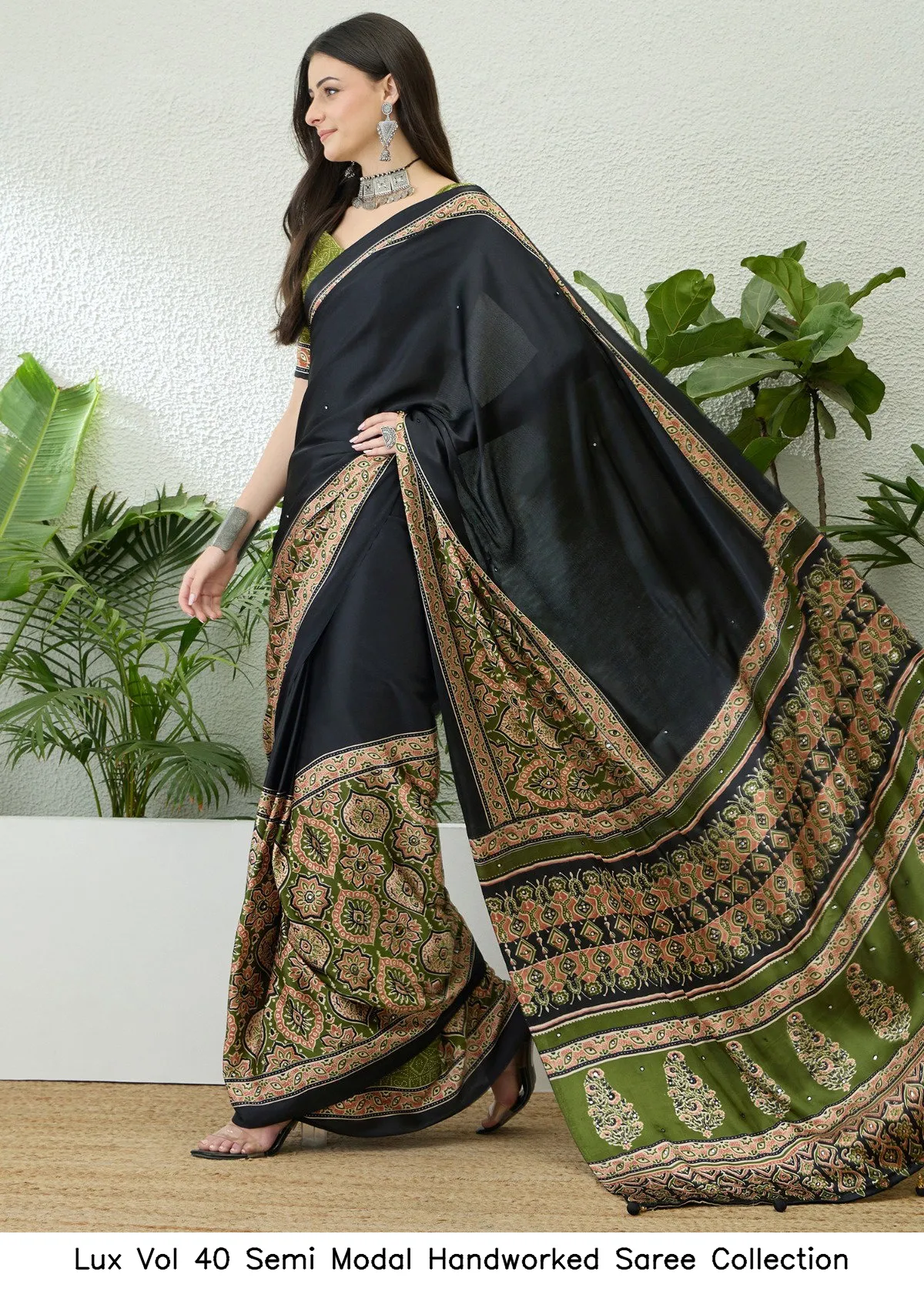Lux Vol 40 Semi Modal Handworked Saree Collection - Image 9