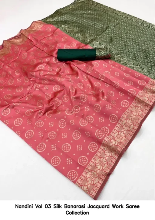 Nandini Vol 03 Silk Banarasi Jacquard Work Saree Collection