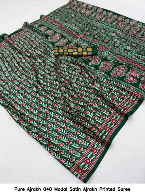Pure Ajrakh 040 Modal Satin Ajrakh Printed Saree