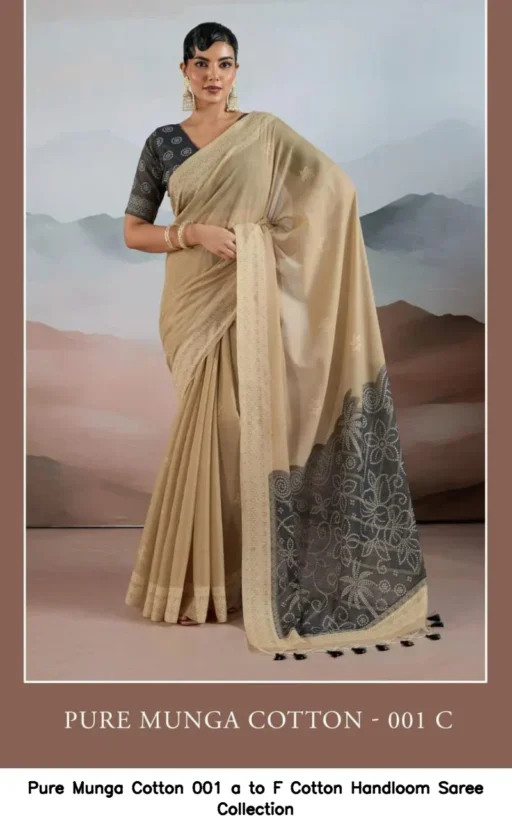 Pure Munga Cotton 001 a to F Cotton Handloom Saree Collection