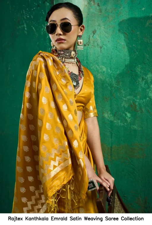 Rajtex Kanthkala Emrald Satin Weaving Saree Collection