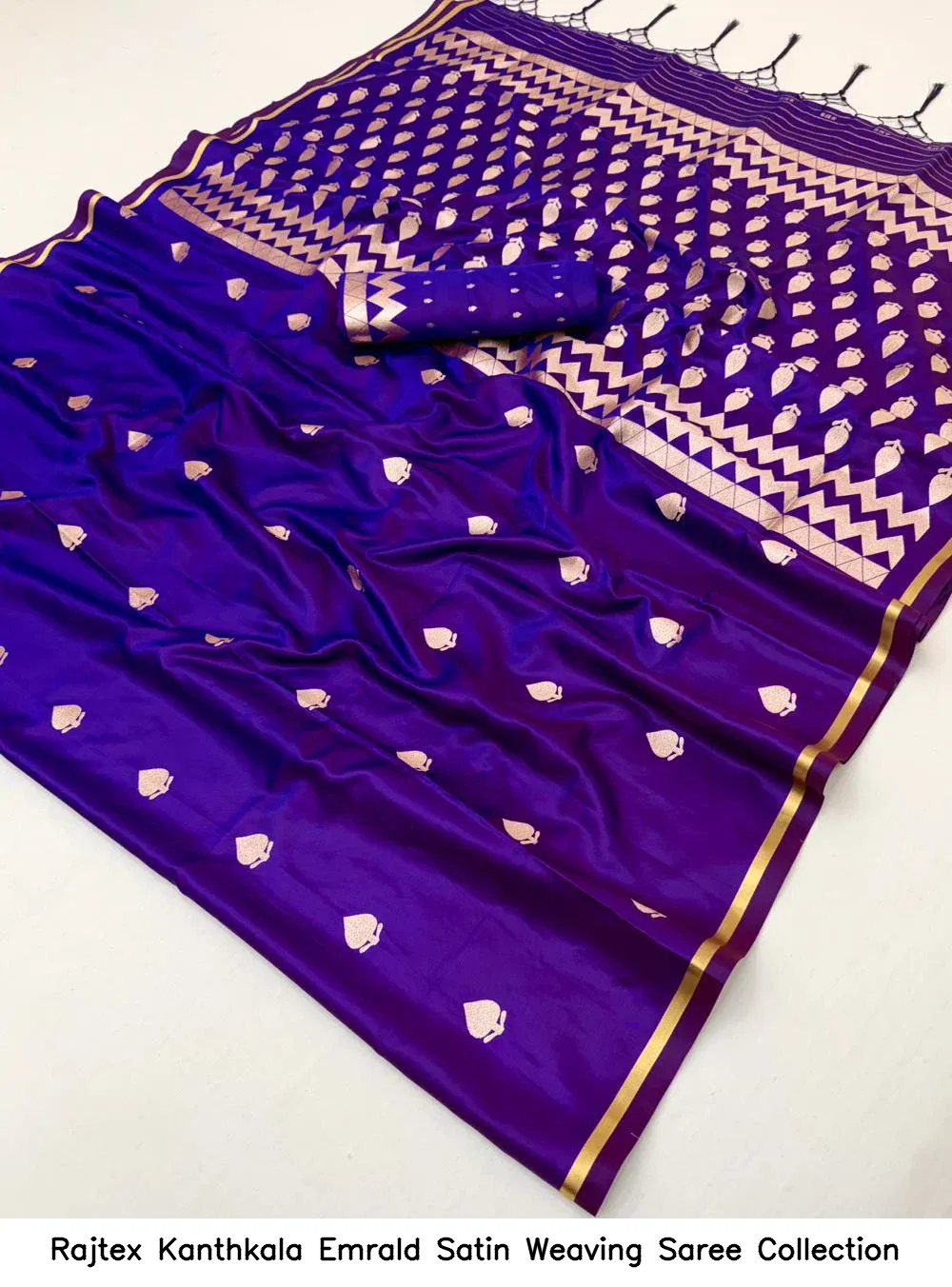 Rajtex Kanthkala Emrald Satin Weaving Saree Collection - Image 11