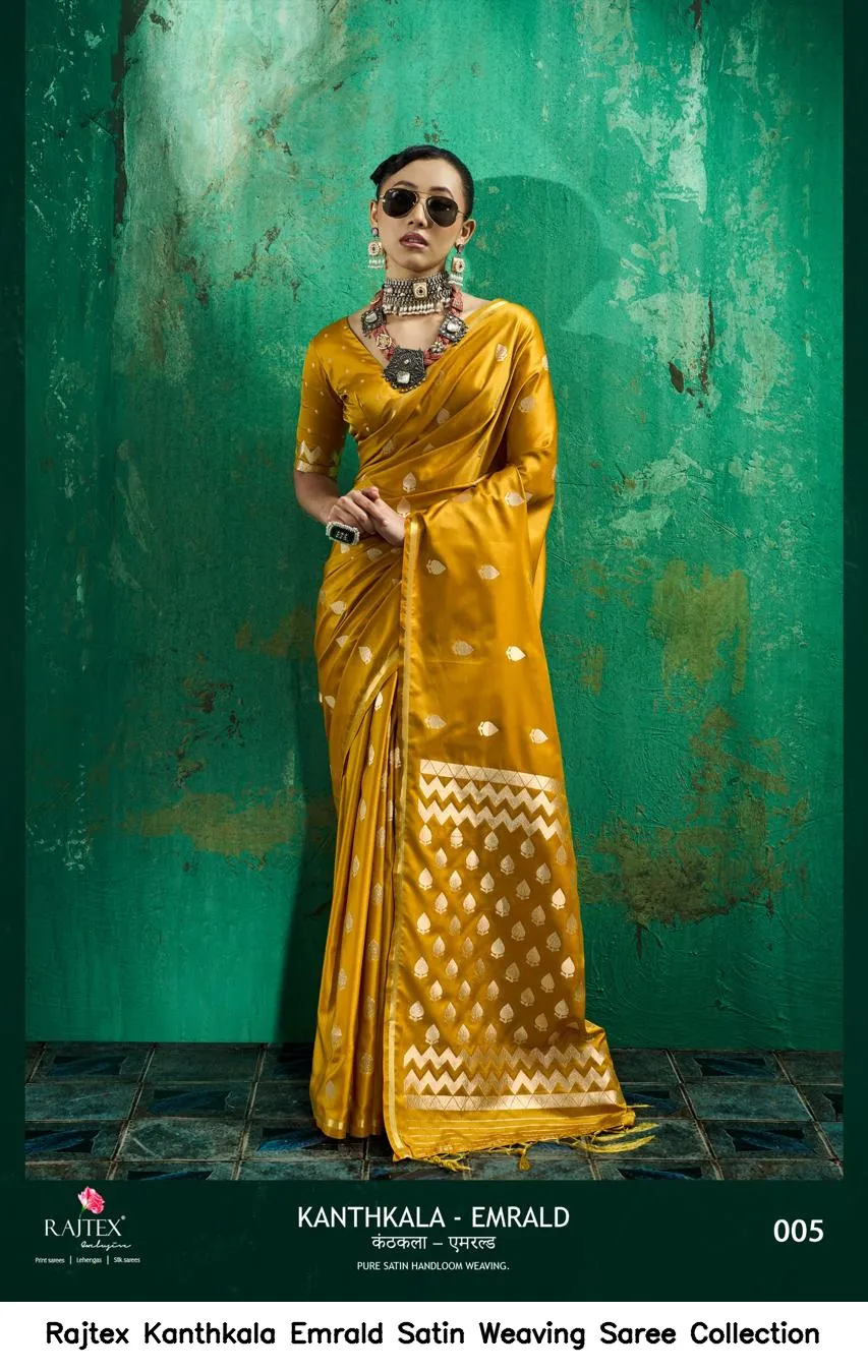 Rajtex Kanthkala Emrald Satin Weaving Saree Collection - Image 13