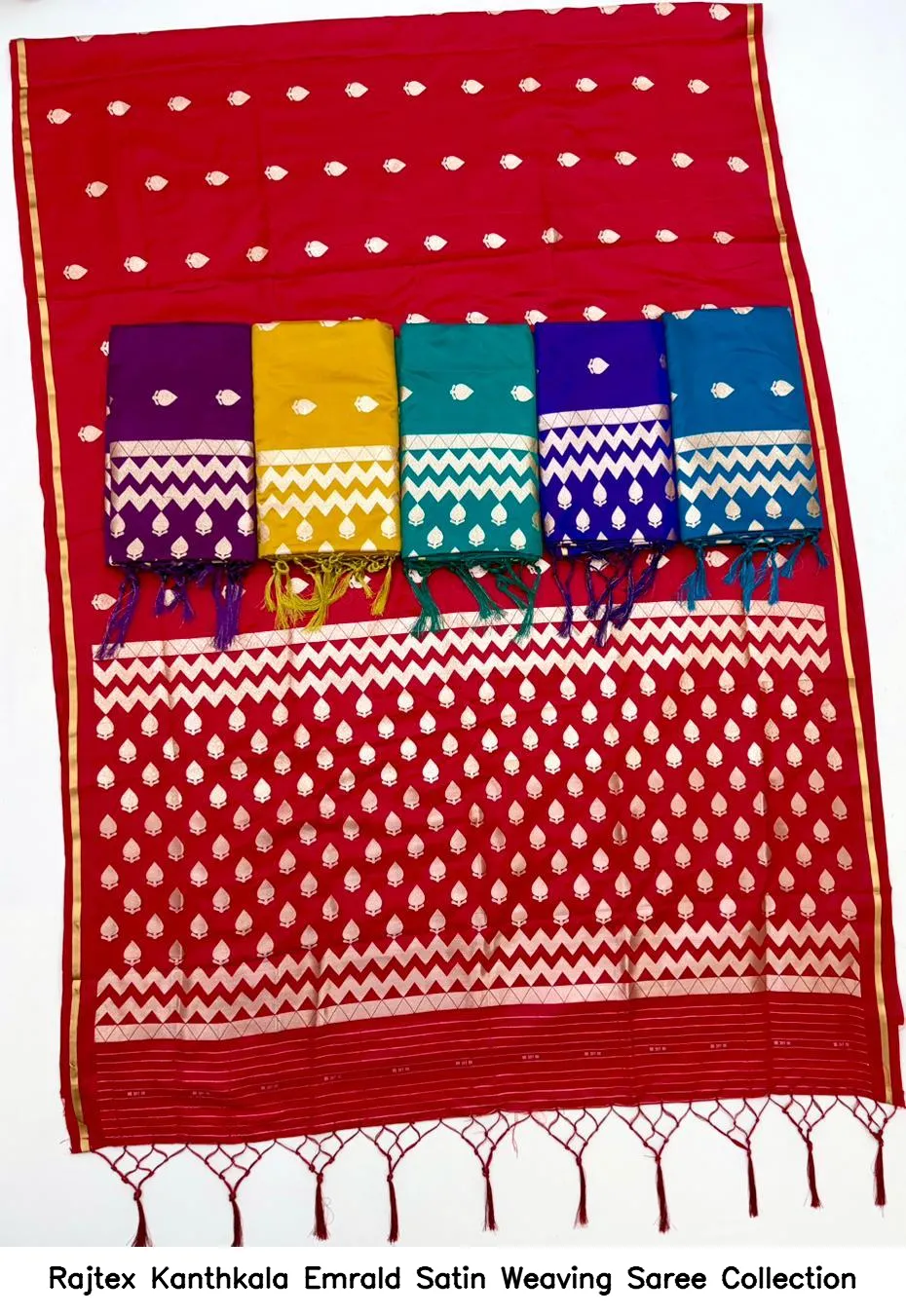 Rajtex Kanthkala Emrald Satin Weaving Saree Collection - Image 4
